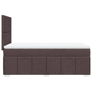 Κρεβάτι Boxspring με Στρώμα Σκούρο Καφέ 100x200 εκ. Υφασμάτινο - Pakobazaar
