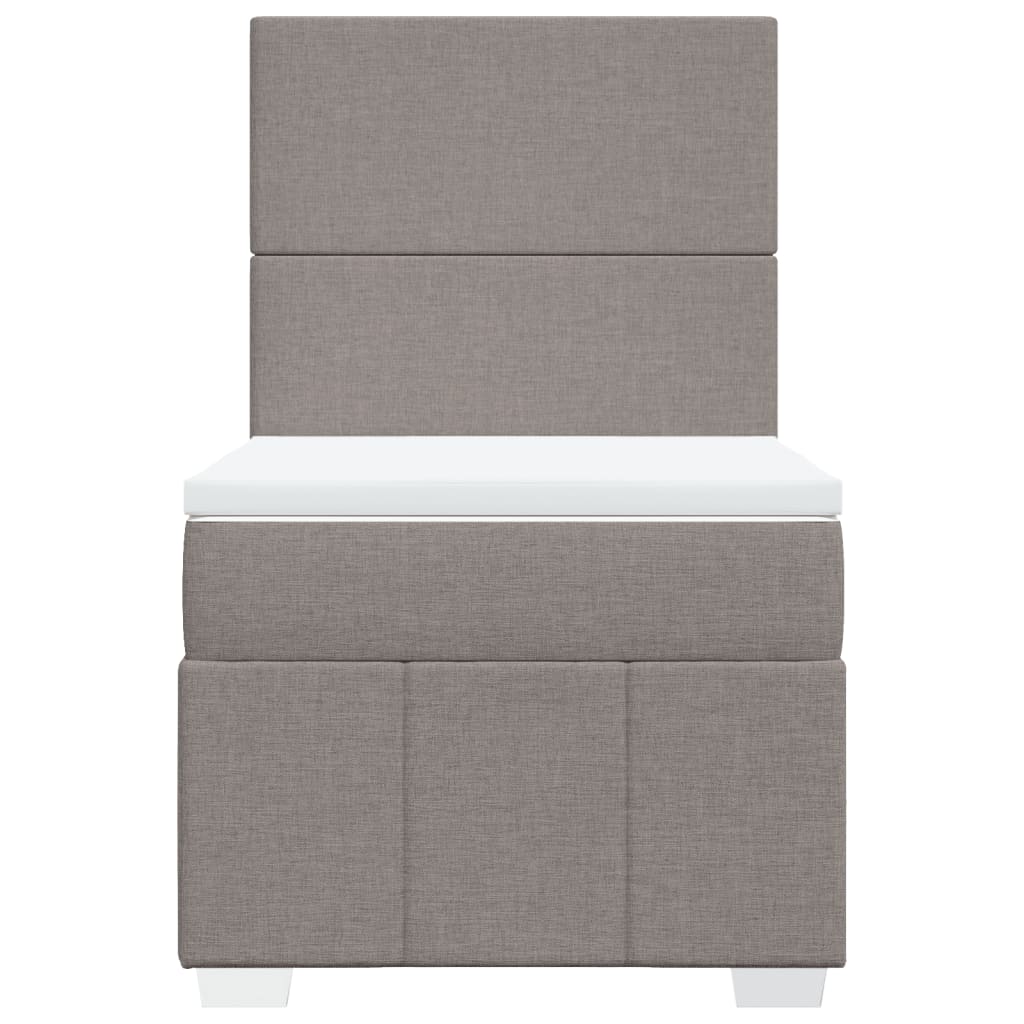 Κρεβάτι Boxspring με Στρώμα Taupe 100 x 200 εκ. Υφασμάτινο - Pakobazaar
