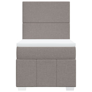 Κρεβάτι Boxspring με Στρώμα Taupe 100 x 200 εκ. Υφασμάτινο - Pakobazaar