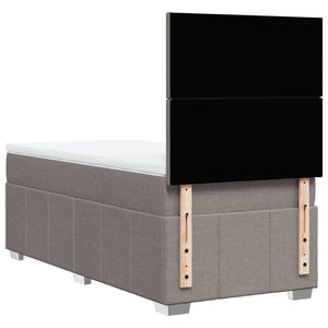 Κρεβάτι Boxspring με Στρώμα Taupe 100 x 200 εκ. Υφασμάτινο - Pakobazaar