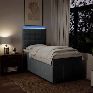 Κρεβάτι Boxspring με Στρώμα Ανοιχτό Γκρι 100x200 εκ. Υφασμάτινο - Pakobazaar