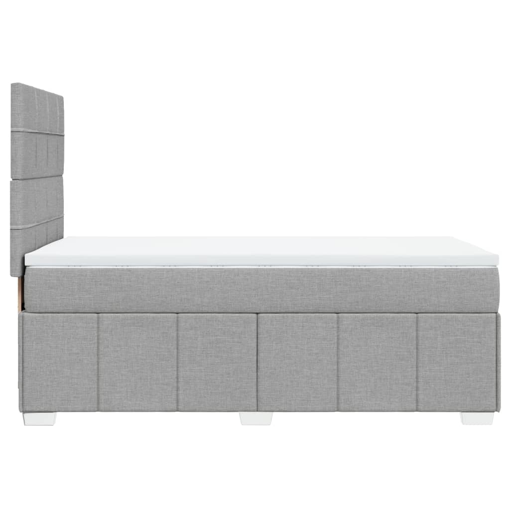 Κρεβάτι Boxspring με Στρώμα Ανοιχτό Γκρι 100x200 εκ. Υφασμάτινο - Pakobazaar