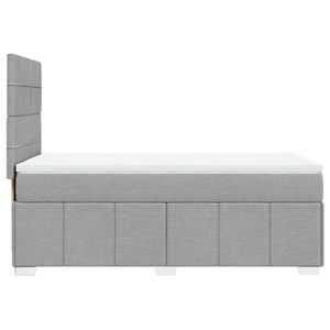 Κρεβάτι Boxspring με Στρώμα Ανοιχτό Γκρι 100x200 εκ. Υφασμάτινο - Pakobazaar