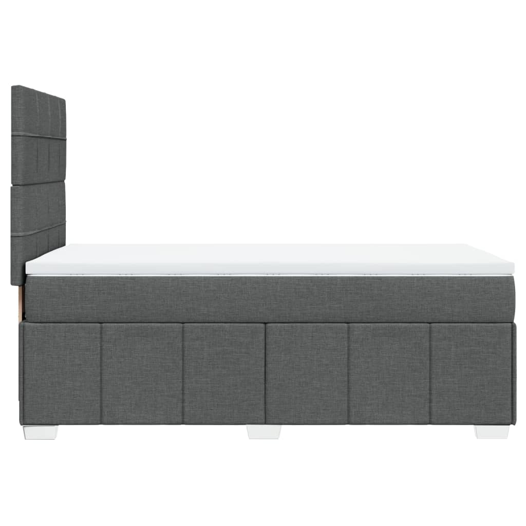 Κρεβάτι Boxspring με Στρώμα Σκούρο Γκρι 100x200 εκ. Υφασμάτινο - Pakobazaar