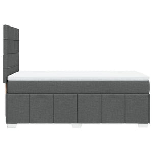 Κρεβάτι Boxspring με Στρώμα Σκούρο Γκρι 100x200 εκ. Υφασμάτινο - Pakobazaar