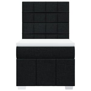 Κρεβάτι Boxspring με Στρώμα Μαύρο 100 x 200 εκ. Υφασμάτινο - Pakobazaar