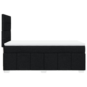 Κρεβάτι Boxspring με Στρώμα Μαύρο 100 x 200 εκ. Υφασμάτινο - Pakobazaar