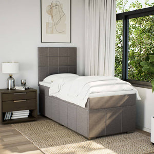 Κρεβάτι Boxspring με Στρώμα Taupe 100 x 200 εκ. Υφασμάτινο - Pakobazaar