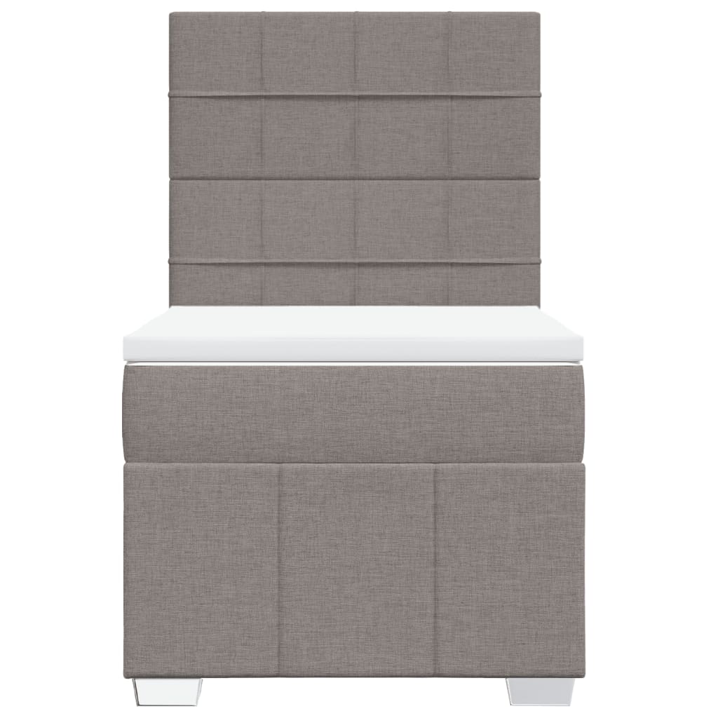 Κρεβάτι Boxspring με Στρώμα Taupe 100 x 200 εκ. Υφασμάτινο - Pakobazaar