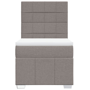 Κρεβάτι Boxspring με Στρώμα Taupe 100 x 200 εκ. Υφασμάτινο - Pakobazaar