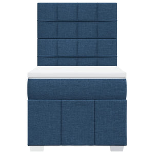Κρεβάτι Boxspring με Στρώμα Μπλε 100 x 200 εκ. Υφασμάτινο