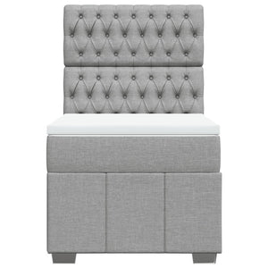 Κρεβάτι Boxspring με Στρώμα Ανοιχτό Γκρι 100x200 εκ. Υφασμάτινο - Pakobazaar