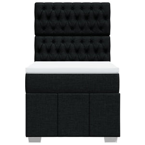 Κρεβάτι Boxspring με Στρώμα Μαύρο 100 x 200 εκ. Υφασμάτινο - Pakobazaar