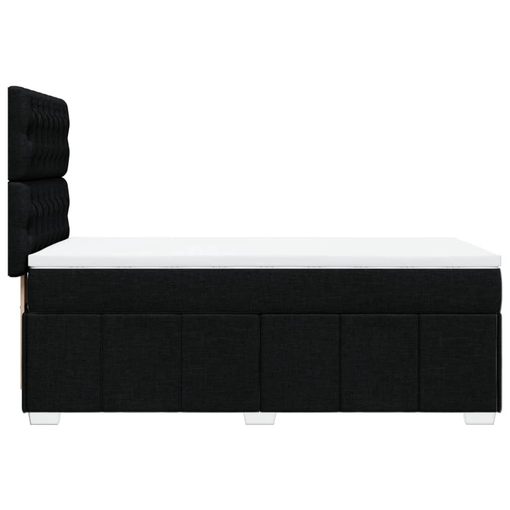 Κρεβάτι Boxspring με Στρώμα Μαύρο 100 x 200 εκ. Υφασμάτινο - Pakobazaar