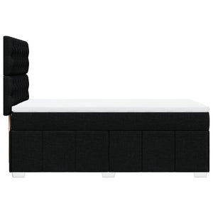 Κρεβάτι Boxspring με Στρώμα Μαύρο 100 x 200 εκ. Υφασμάτινο - Pakobazaar