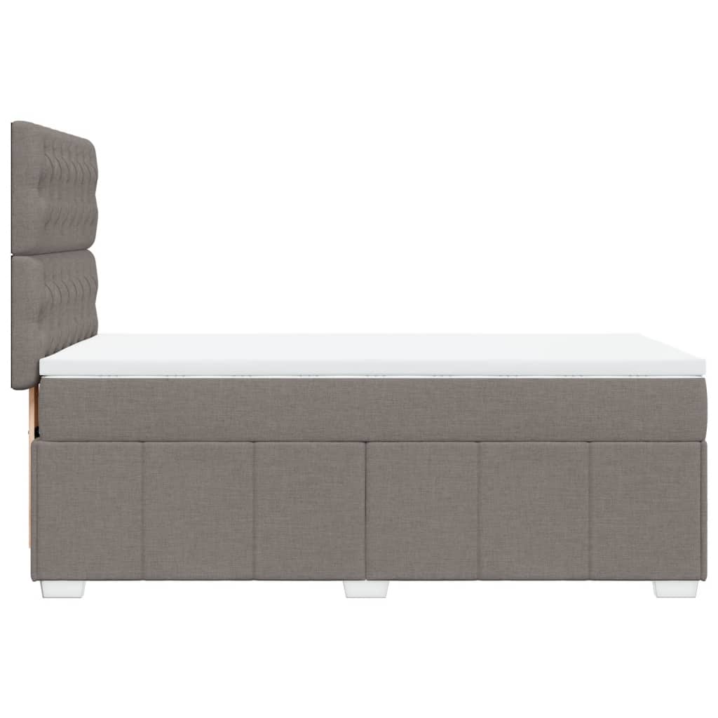 Κρεβάτι Boxspring με Στρώμα Taupe 100 x 200 εκ. Υφασμάτινο - Pakobazaar