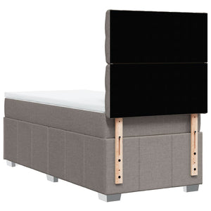 Κρεβάτι Boxspring με Στρώμα Taupe 100 x 200 εκ. Υφασμάτινο - Pakobazaar