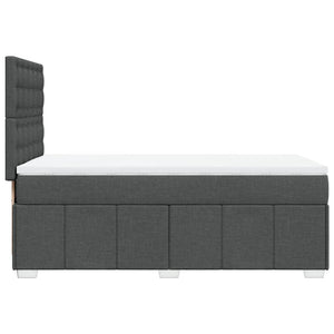 Κρεβάτι Boxspring με Στρώμα Σκούρο Γκρι 100x200 εκ. Υφασμάτινο - Pakobazaar