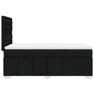 Κρεβάτι Boxspring με Στρώμα Μαύρο 100 x 200 εκ. Υφασμάτινο - Pakobazaar