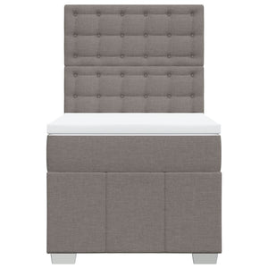 Κρεβάτι Boxspring με Στρώμα Taupe 100 x 200 εκ. Υφασμάτινο - Pakobazaar
