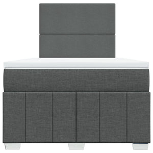 Κρεβάτι Boxspring με Στρώμα Σκούρο Γκρι 120x190 εκ Υφασμάτινο - Pakobazaar