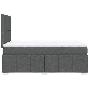 Κρεβάτι Boxspring με Στρώμα Σκούρο Γκρι 120x190 εκ Υφασμάτινο - Pakobazaar