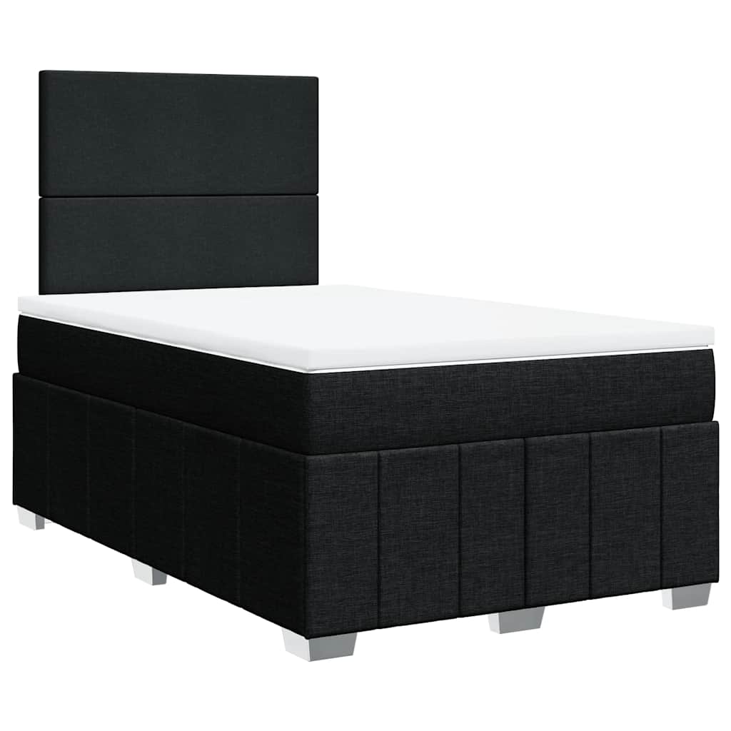 Κρεβάτι Boxspring με Στρώμα Μαύρο 120x190 εκ. Υφασμάτινο - Pakobazaar