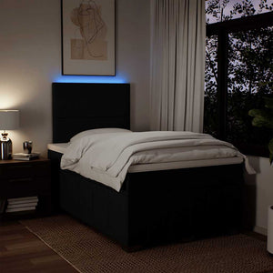 Κρεβάτι Boxspring με Στρώμα Μαύρο 120x190 εκ. Υφασμάτινο - Pakobazaar
