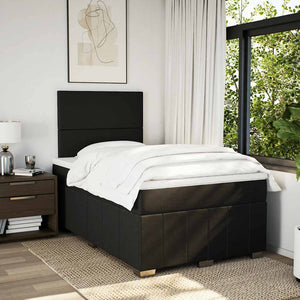 Κρεβάτι Boxspring με Στρώμα Μαύρο 120x190 εκ. Υφασμάτινο - Pakobazaar