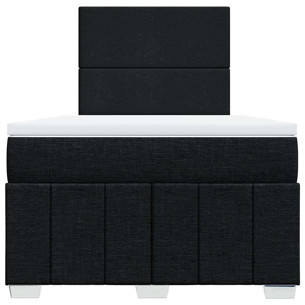 Κρεβάτι Boxspring με Στρώμα Μαύρο 120x190 εκ. Υφασμάτινο - Pakobazaar