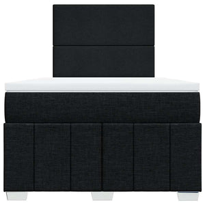 Κρεβάτι Boxspring με Στρώμα Μαύρο 120x190 εκ. Υφασμάτινο - Pakobazaar