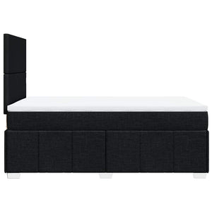 Κρεβάτι Boxspring με Στρώμα Μαύρο 120x190 εκ. Υφασμάτινο - Pakobazaar