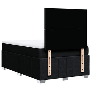 Κρεβάτι Boxspring με Στρώμα Μαύρο 120x190 εκ. Υφασμάτινο - Pakobazaar