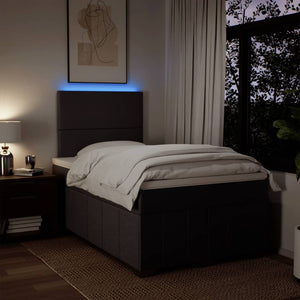 Κρεβάτι Boxspring με Στρώμα Σκούρο Καφέ 120x190 εκ Υφασμάτινο - Pakobazaar