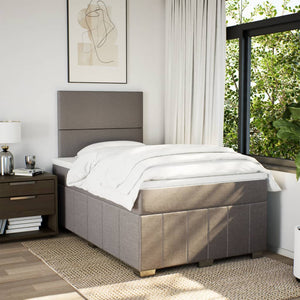 Κρεβάτι Boxspring με Στρώμα Taupe 120x190 εκ. Υφασμάτινο - Pakobazaar