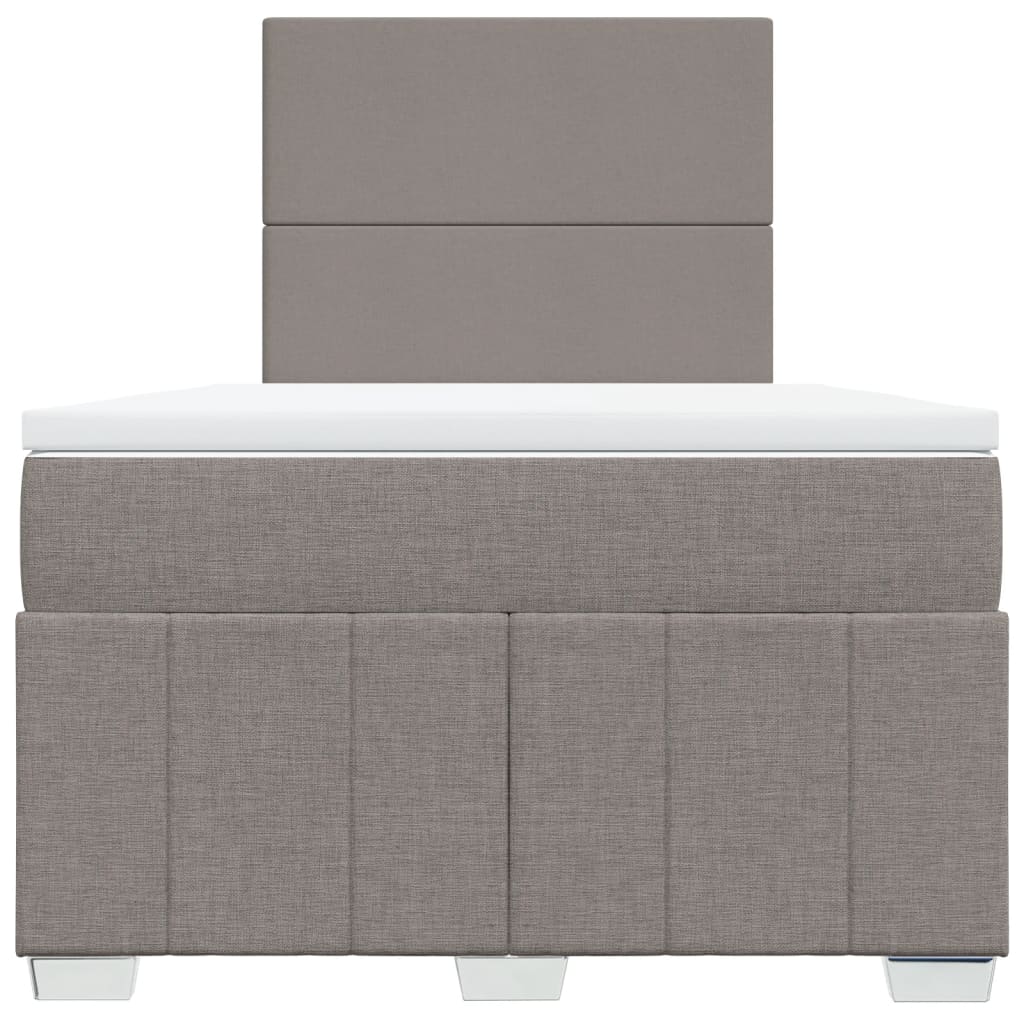 Κρεβάτι Boxspring με Στρώμα Taupe 120x190 εκ. Υφασμάτινο - Pakobazaar