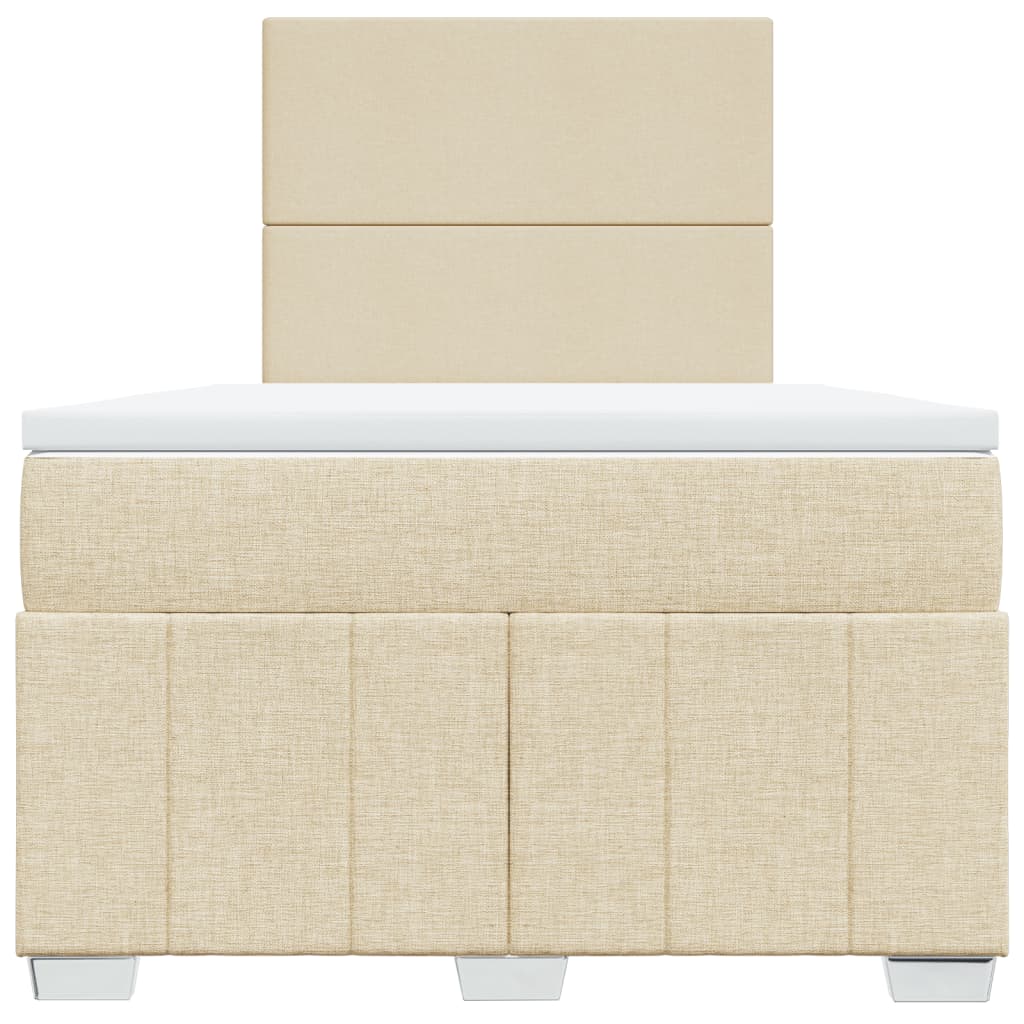 Κρεβάτι Boxspring με Στρώμα Κρεμ 120x190 εκ. Υφασμάτινο - Pakobazaar
