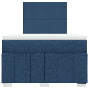 Κρεβάτι Boxspring με Στρώμα Μπλε 120x190 εκ. Υφασμάτινο - Pakobazaar