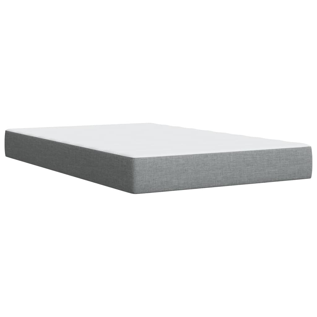 Κρεβάτι Boxspring με Στρώμα Ανοιχτό Γκρι 120x190 εκ. Υφασμάτινο - Pakobazaar