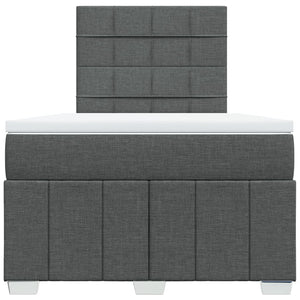 Κρεβάτι Boxspring με Στρώμα Σκούρο Γκρι 120x190 εκ Υφασμάτινο - Pakobazaar