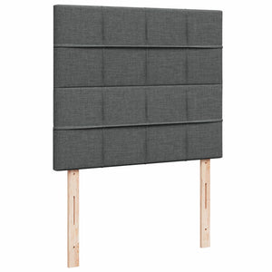 Κρεβάτι Boxspring με Στρώμα Σκούρο Γκρι 120x190 εκ Υφασμάτινο - Pakobazaar