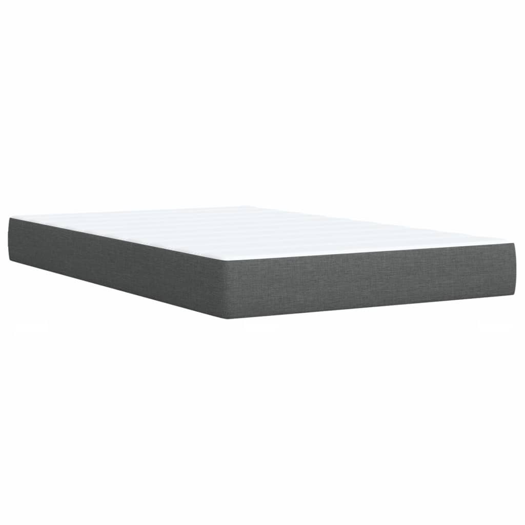 Κρεβάτι Boxspring με Στρώμα Σκούρο Γκρι 120x190 εκ Υφασμάτινο