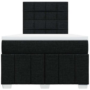 Κρεβάτι Boxspring με Στρώμα Μαύρο 120x190 εκ. Υφασμάτινο - Pakobazaar