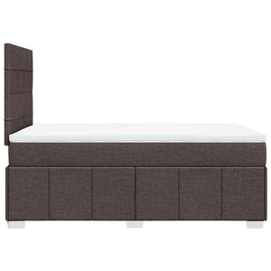 Κρεβάτι Boxspring με Στρώμα Σκούρο Καφέ 120x190 εκ Υφασμάτινο - Pakobazaar