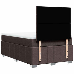 Κρεβάτι Boxspring με Στρώμα Σκούρο Καφέ 120x190 εκ Υφασμάτινο - Pakobazaar