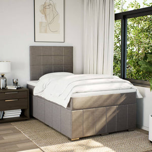 Κρεβάτι Boxspring με Στρώμα Taupe 120x190 εκ. Υφασμάτινο - Pakobazaar