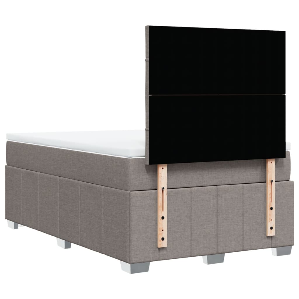 Κρεβάτι Boxspring με Στρώμα Taupe 120x190 εκ. Υφασμάτινο - Pakobazaar
