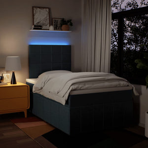 Κρεβάτι Boxspring με Στρώμα Μπλε 120x190 εκ. Υφασμάτινο - Pakobazaar