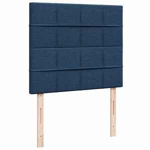 Κρεβάτι Boxspring με Στρώμα Μπλε 120x190 εκ. Υφασμάτινο - Pakobazaar