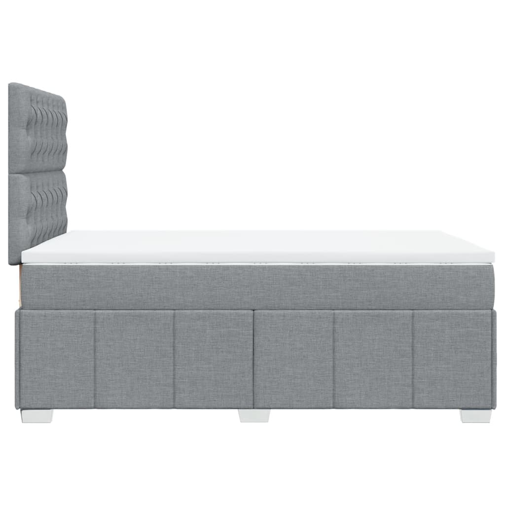 Κρεβάτι Boxspring με Στρώμα Ανοιχτό Γκρι 120x190 εκ. Υφασμάτινο - Pakobazaar